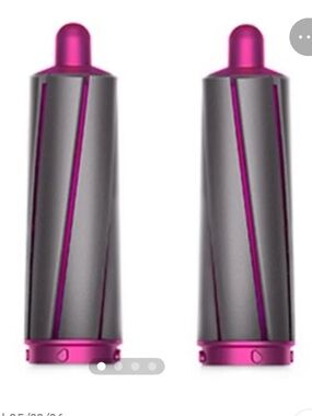 Dyson Fuchsia and Nickel Airwrap Barrels 1.6” 40 mm (Pair), New, MSRP $49